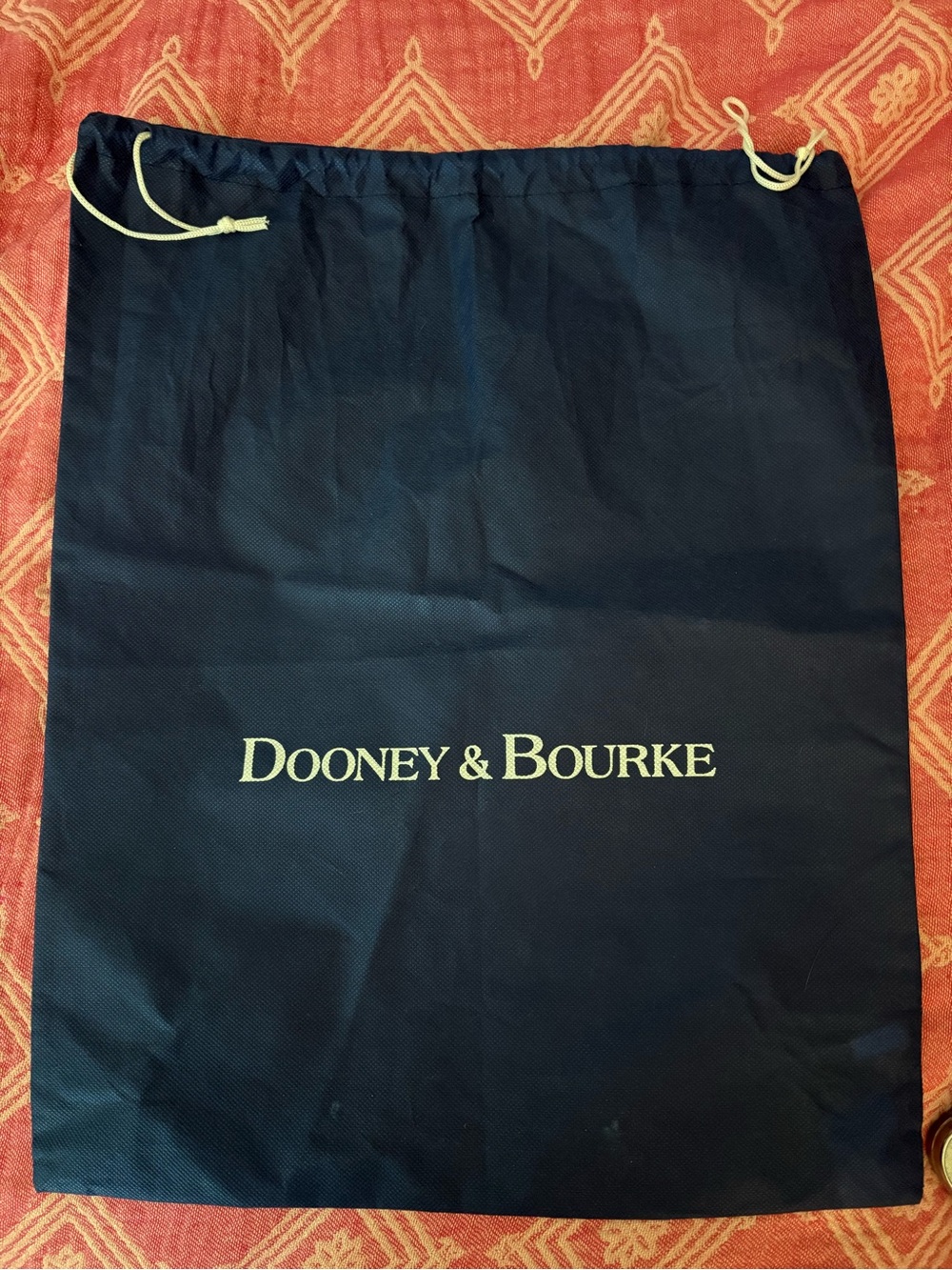 Dooney & Bourke Navy Blue Drawstring Dust Bag with white Logo